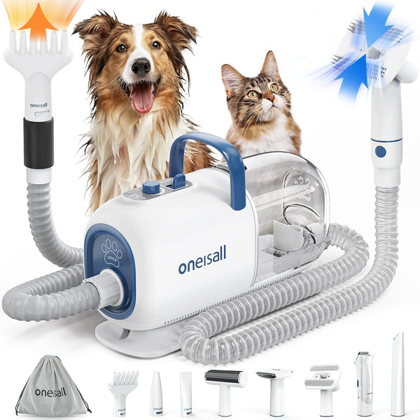 Anisall 8-in-1-Hundepflege-Kit: Vakuum, Trockner, Klipper mit einstellbarer Geschwindigkeit und Temperaturregelung