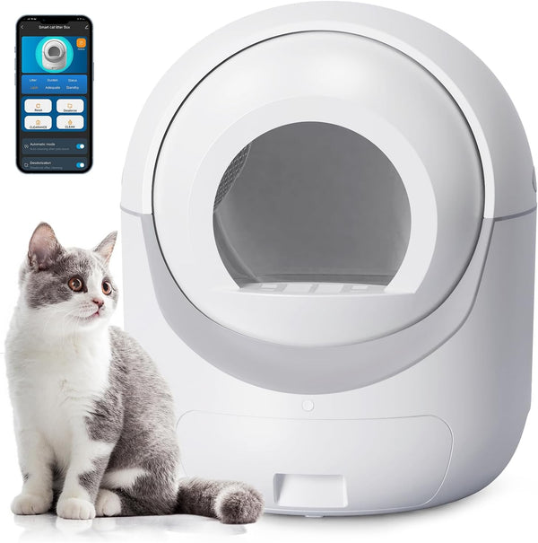 Smart Self-Cat-Katzentosen-Box mit App Control-Erweiterte Geruchsmanagement- und Sicherheitsfunktionen für Multi-Cat-Häuser
