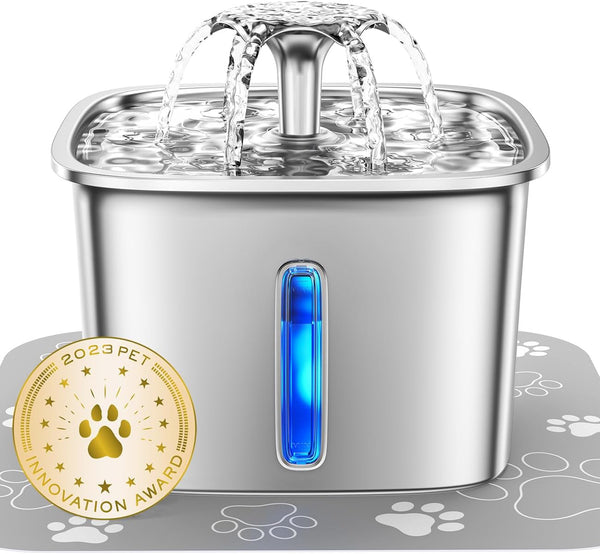 Veken Award ausgezeichnetes Edelstahl -Haustierwasserbrunnen - 95 Unzen Kapazität